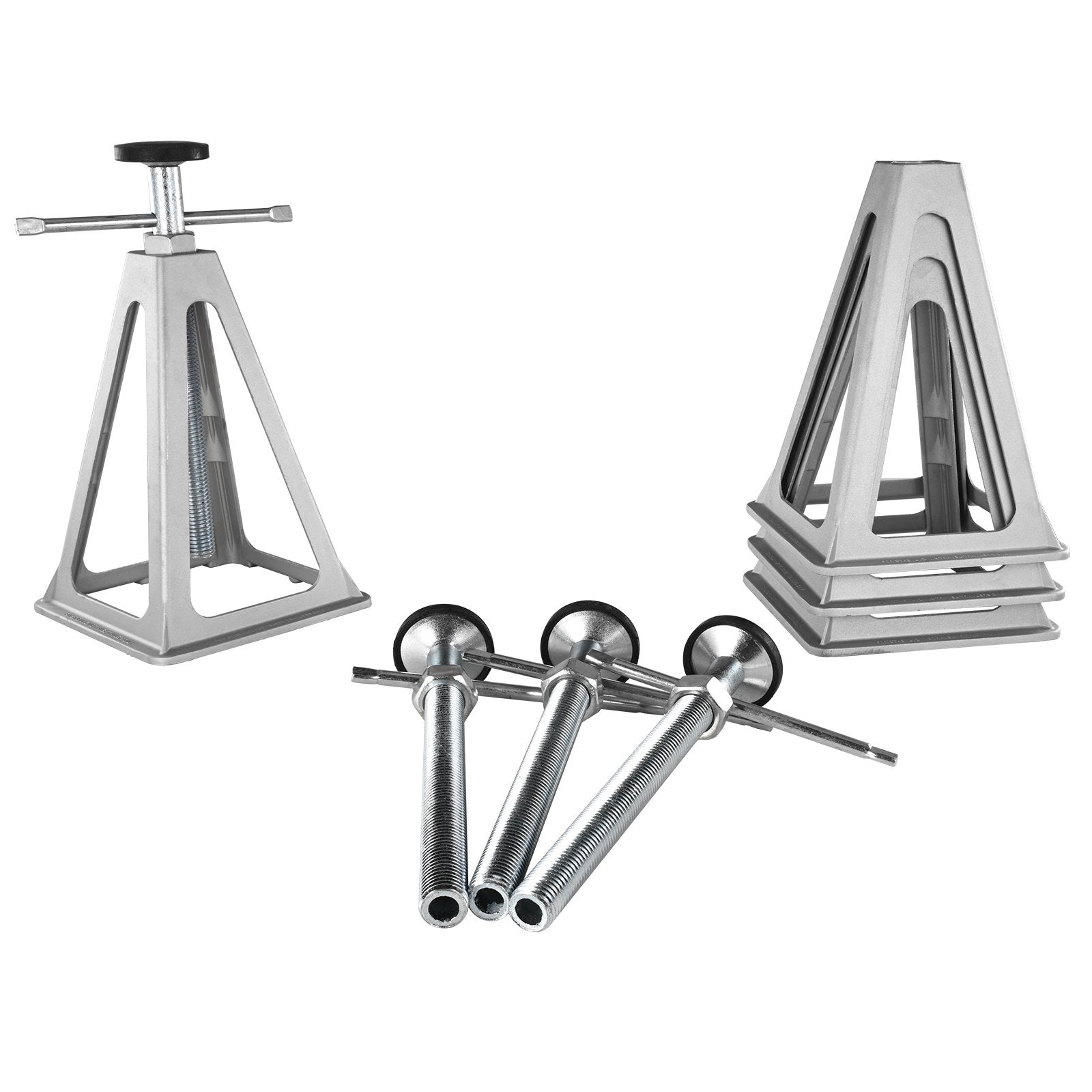 VEVOR RV Stabilizer Jacks, 4 Pack Aluminum RV Leveling Jacks, RV Stack Jacks for RV Travel Trailer Camper, Single Screw Jack Support up to 6000 Lbs, Adjustable from 11 inch to 17 inch 