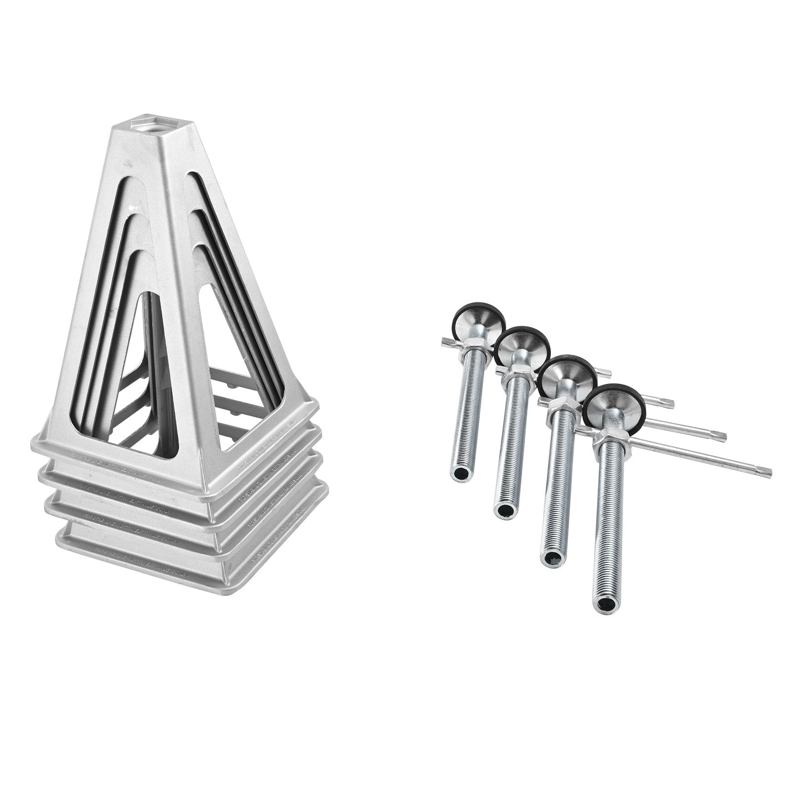 VEVOR RV Stabilizer Jacks, 4 Pack Aluminum RV Leveling Jacks, RV Stack Jacks for RV Travel Trailer Camper, Single Screw Jack Support up to 6000 Lbs, Adjustable from 11 inch to 17 inch 