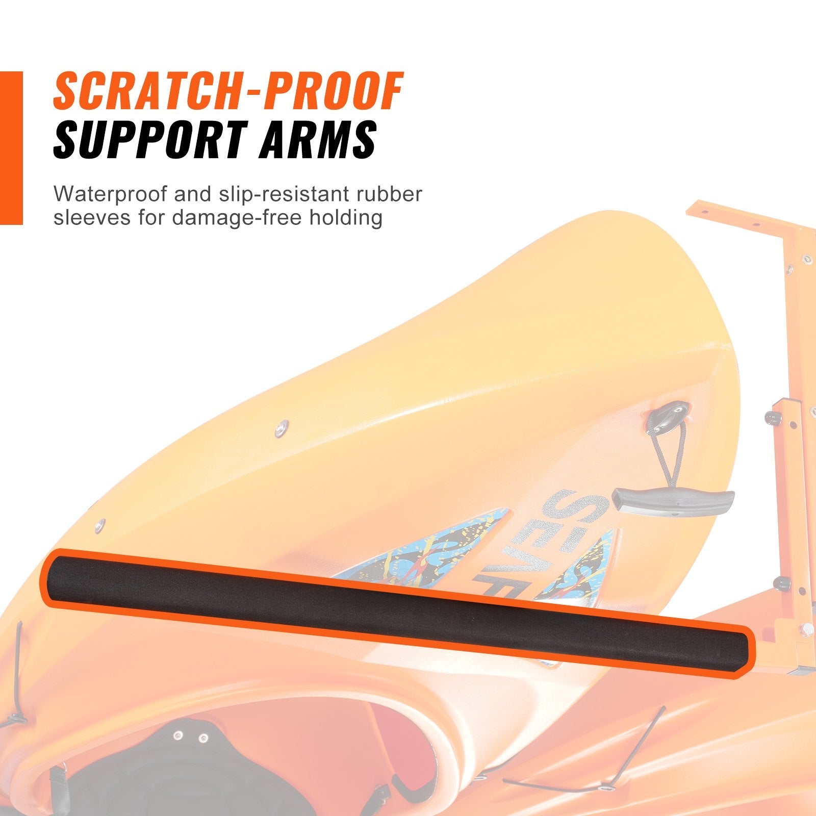 VEVOR Kayak Ceiling Storage Rack, Ceiling Storage Rack for 2 Kayak Canoe SUP, Adjustable Height Overhead Kayak Holder Hanger with Padded Arms, 250 LBS Max Load, for Indoor Outdoor Storage 
