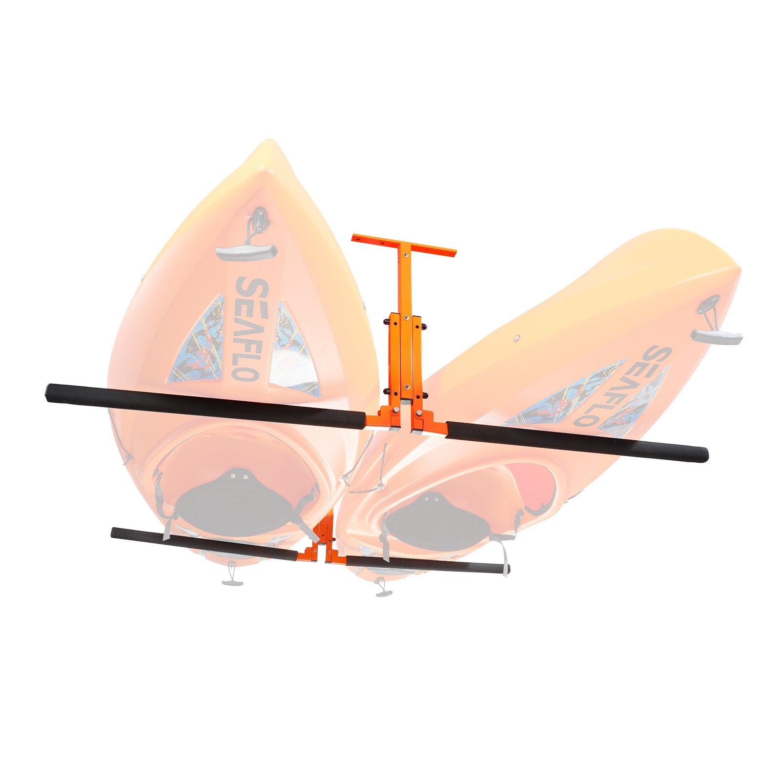 VEVOR Kayak Ceiling Storage Rack, Ceiling Storage Rack for 2 Kayak Canoe SUP, Adjustable Height Overhead Kayak Holder Hanger with Padded Arms, 250 LBS Max Load, for Indoor Outdoor Storage 