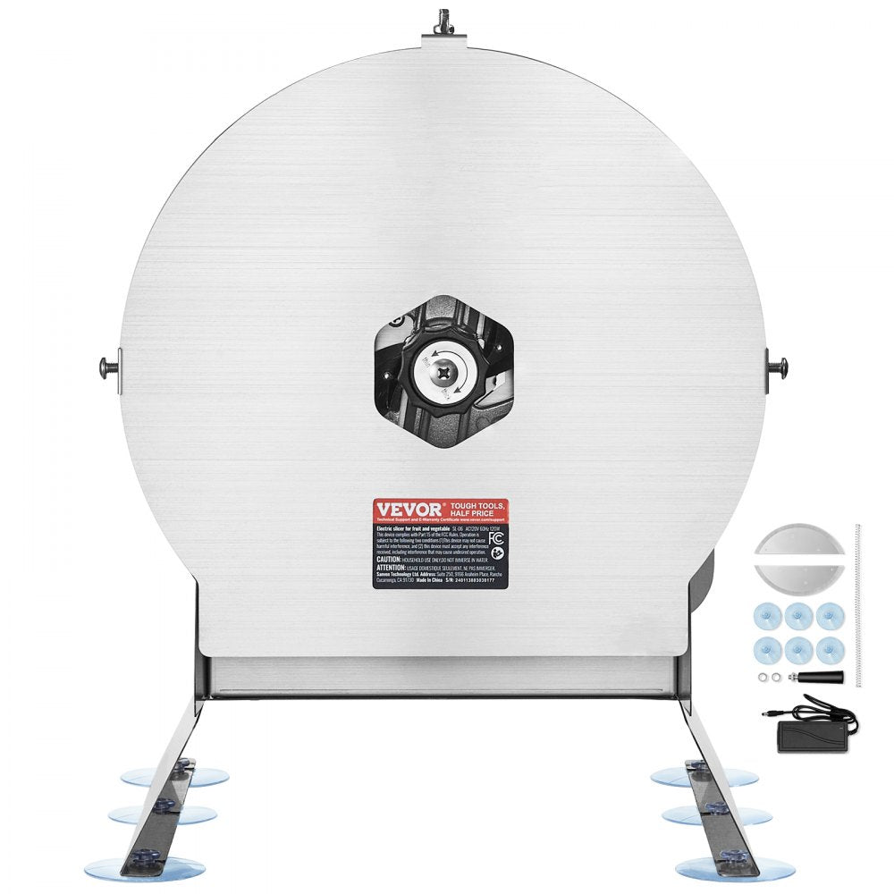 VEVOR Electric Vegetable Slicer, 0-0.5"/0-12mm Thickness Adjustable Commercial Slicer Machine, Convertible to Manual, Stainless Steel Food Cutter Slicing Machine, for Potato, Lemon, Tomato, Apple 