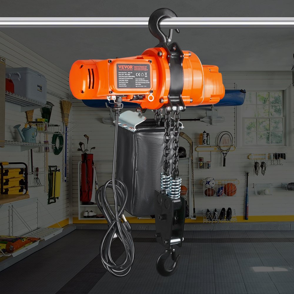 VEVOR Electric Chain Hoist Single Phase Crane Hoist 2200 lbs Load 10 ft Lifting 