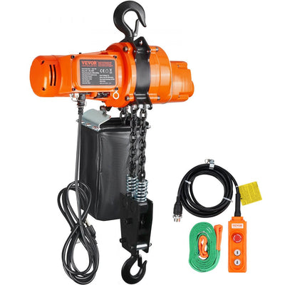 VEVOR Electric Chain Hoist Single Phase Crane Hoist 2200 lbs Load 10 ft Lifting 