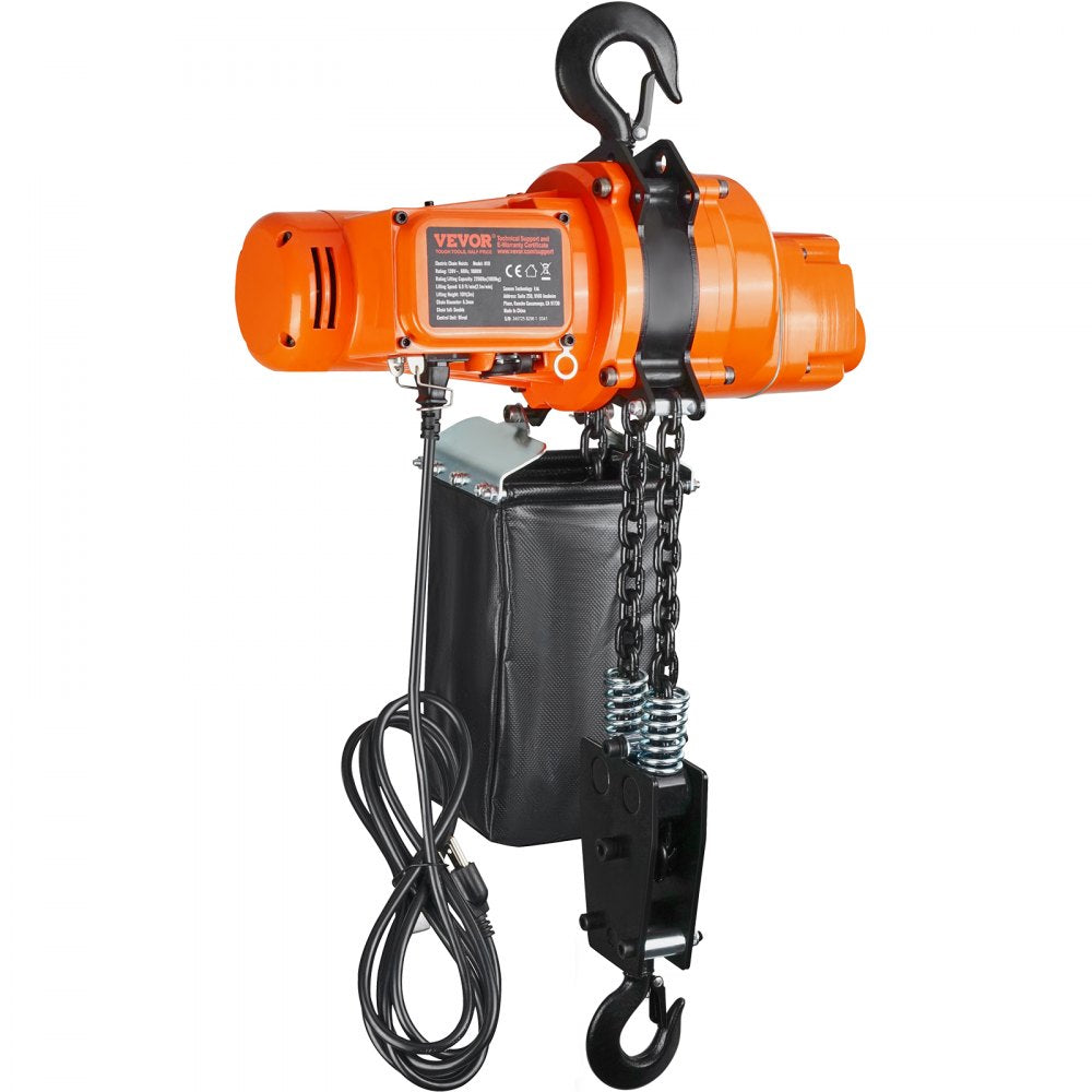 VEVOR Electric Chain Hoist Single Phase Crane Hoist 2200 lbs Load 10 ft Lifting 