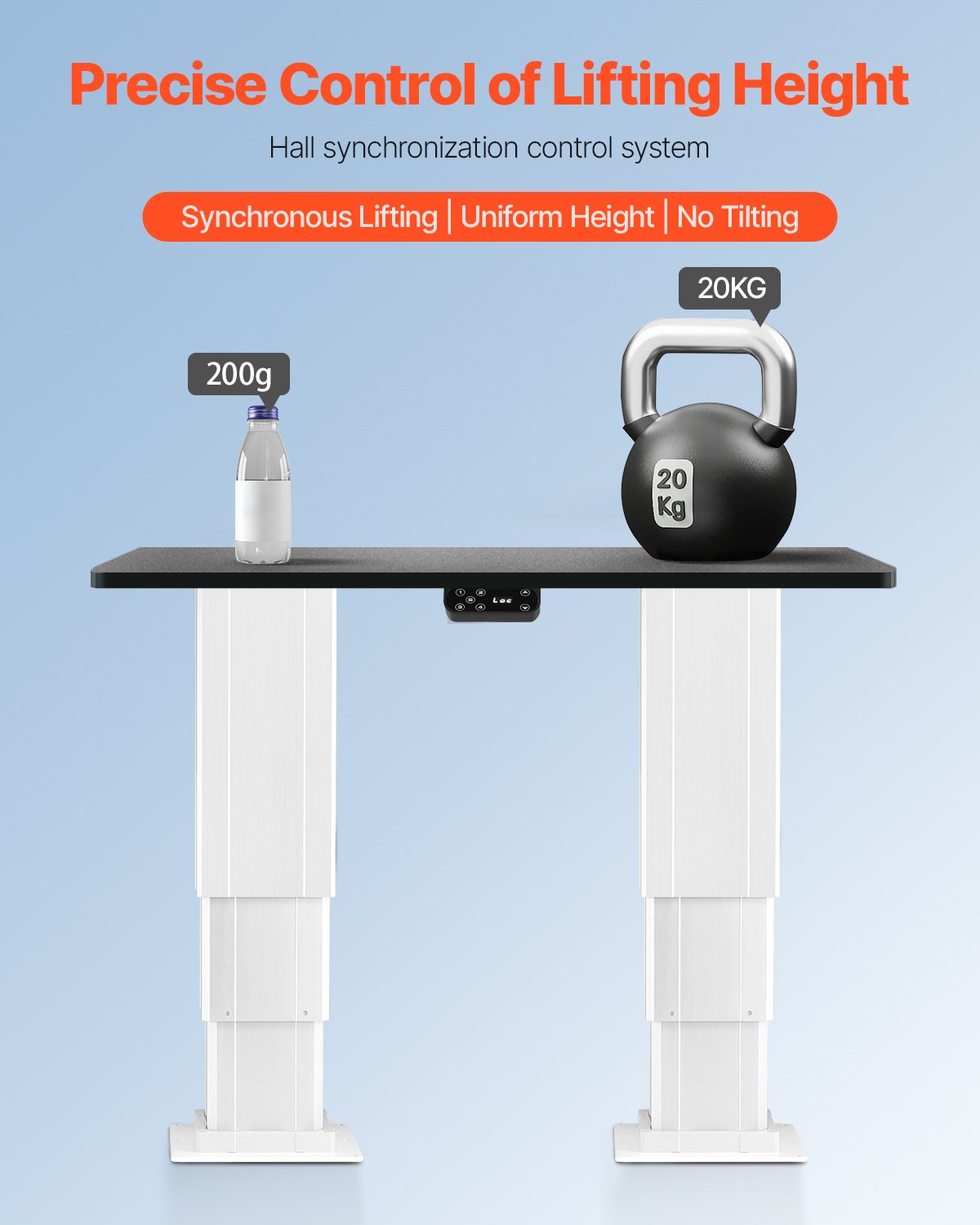 VEVOR 260 lbs Adjustable Electric Lifting Column System 14.2-31.1 in Height Range 