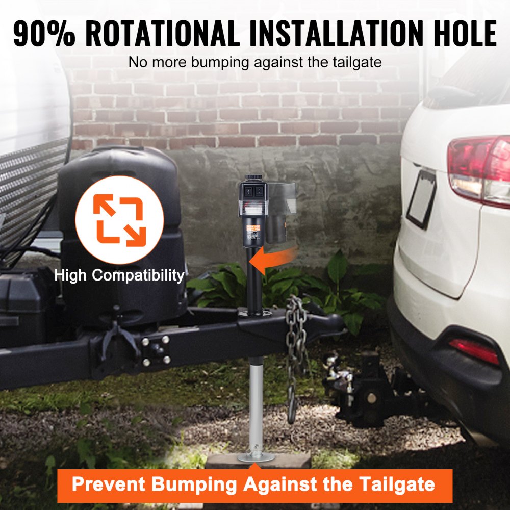 VEVOR Electric Trailer Jack, Power Tongue Jack Weight Capacity 3500 lbs, 9.84"-33.85" Electric Tongue Jack with Waterproof Cover for Lifting RV Trailer, Horse Trailer, Utility Trailer, Yacht Trailer 