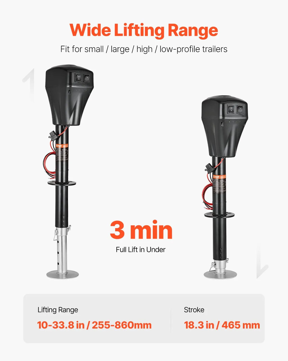 VEVOR Electric Trailer Jack 5000 lbs Power Tongue Jack for RV Trailer & Camper