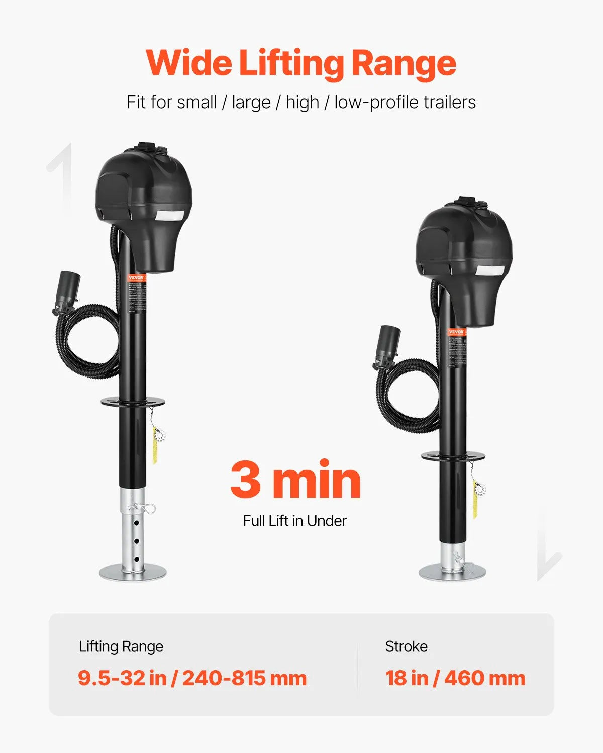 VEVOR Electric Trailer Jack 3500 lbs Power Tongue Jack for RV Trailer & Camper