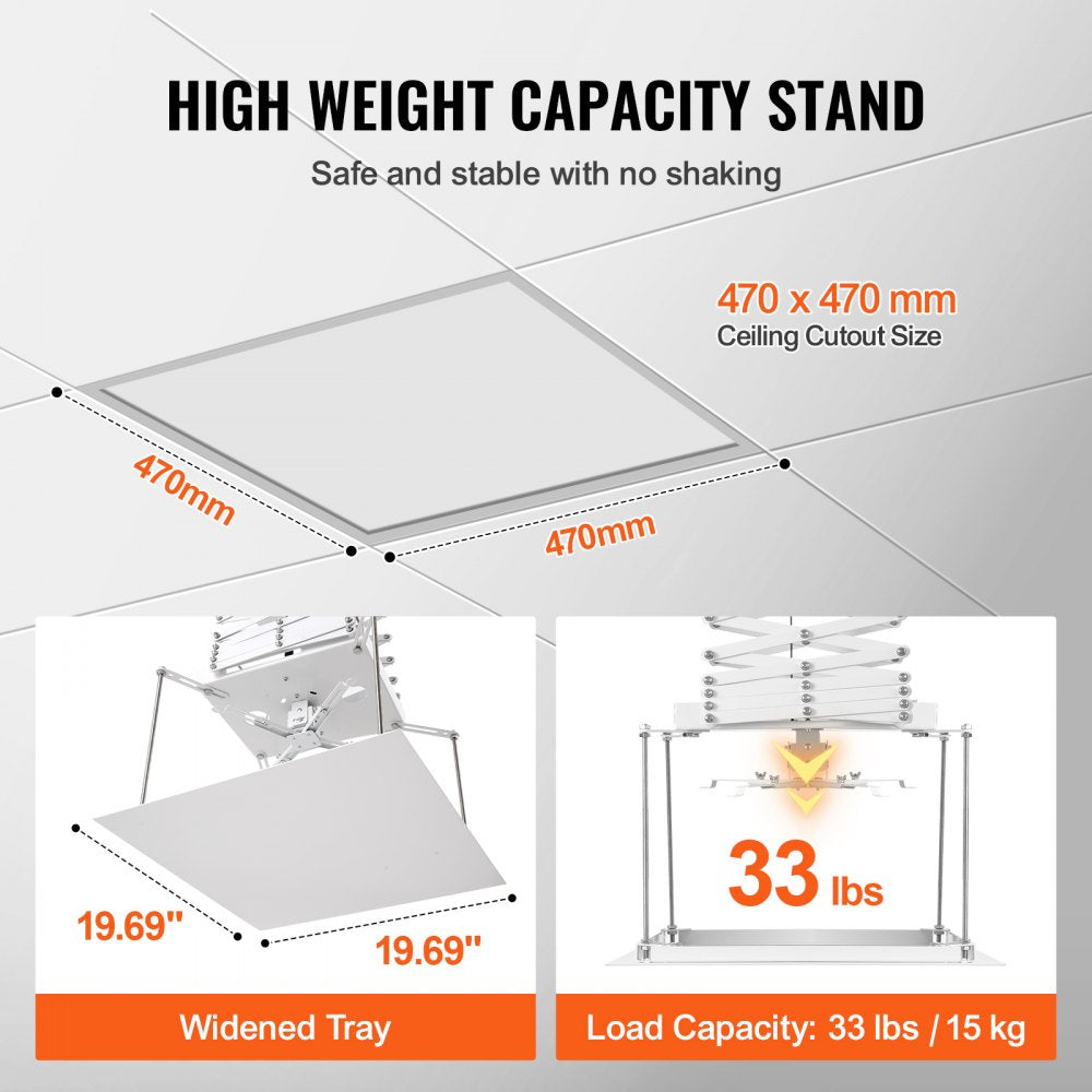 VEVOR Motorized Projector Lift Electric Projector Lift Adjustable Height 59 in 
