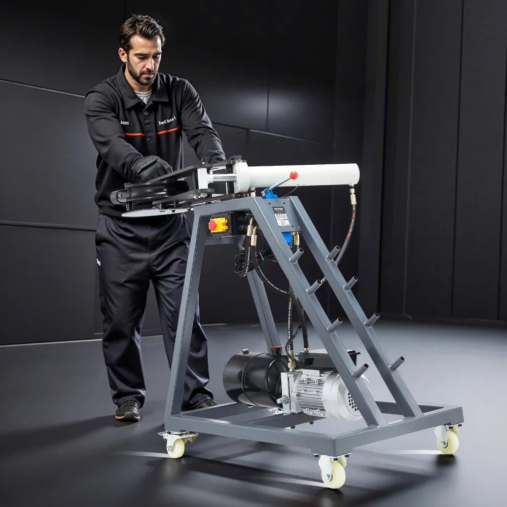 VEVOR Electric Tube Bending Machine, 750W Electric Tubing Bender with 6L Hydraulic Cylinder, Movable Pipe Bender Machine with Casters, 3 Dies & 180° Max Bending Angle, Suitable for 3/4 to 2 inch Pipes 