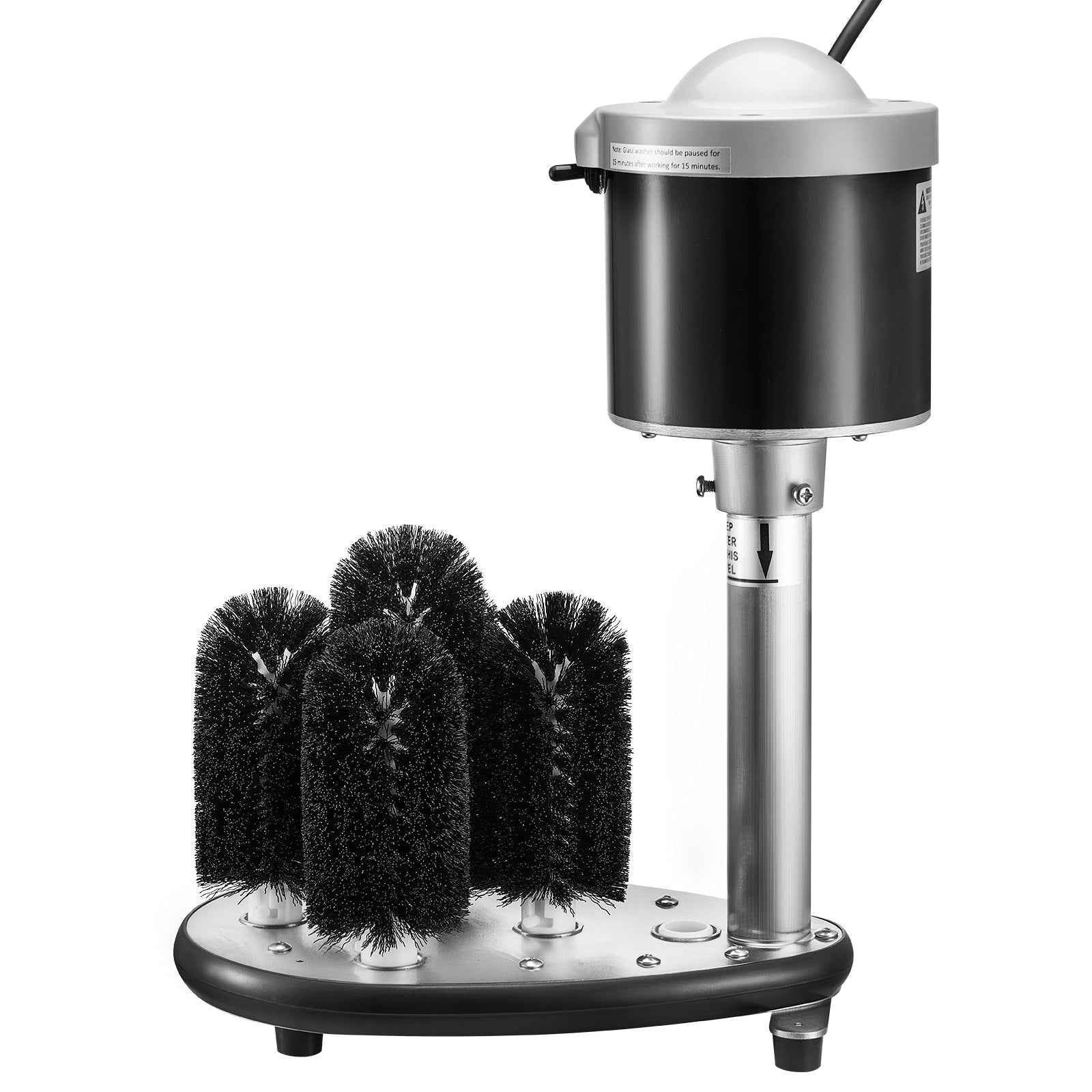 VEVOR Electric Glass Washer 5-Brush Bar Glass Cleaner 600 Cups/H for Wine Glass 