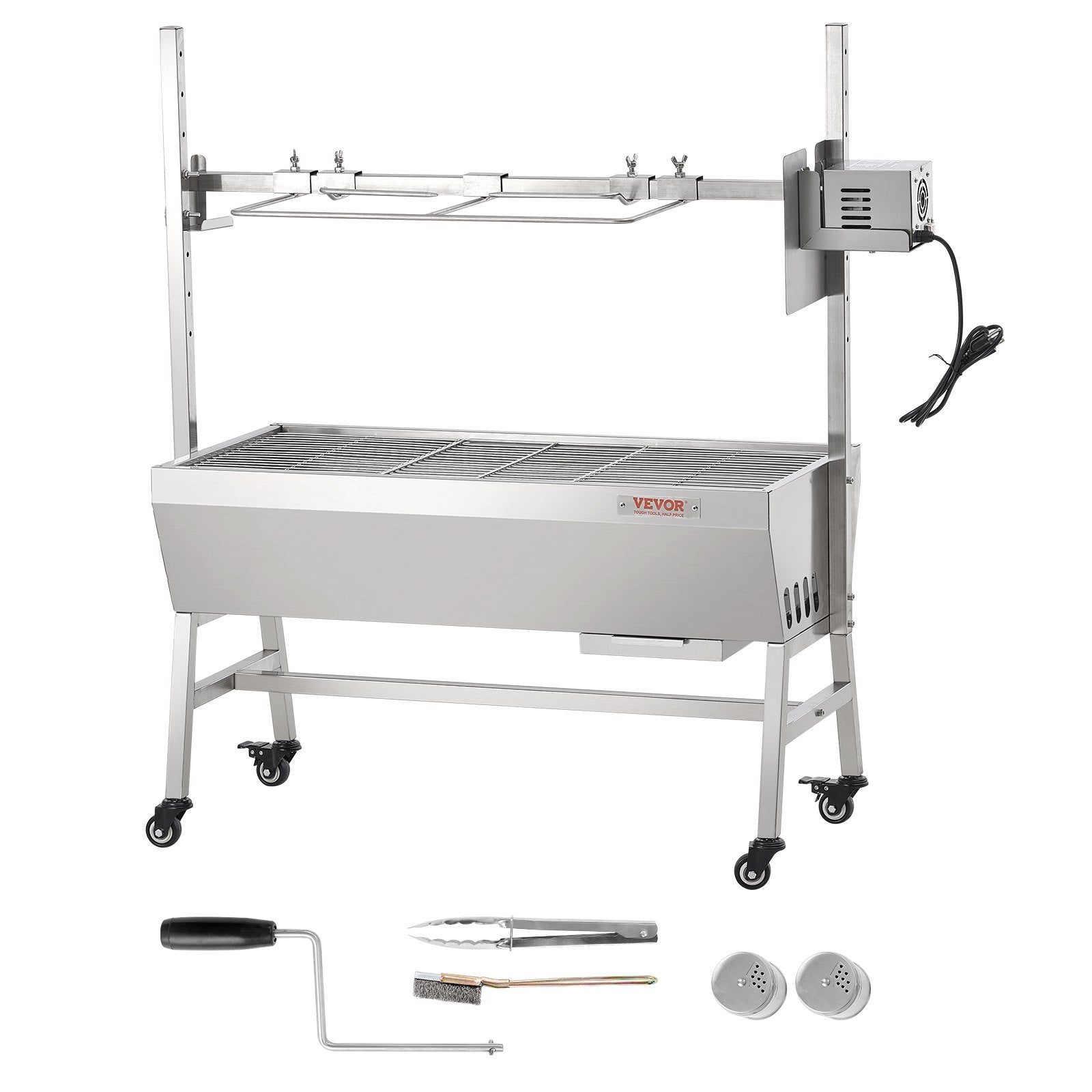 VEVOR Roaster Spit Rotisserie BBQ Grill Pig Lamb Chicken Roaster 42W 135 lbs 
