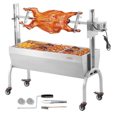 VEVOR Roaster Spit Rotisserie BBQ Grill Pig Lamb Chicken Roaster 52W 198LBS 