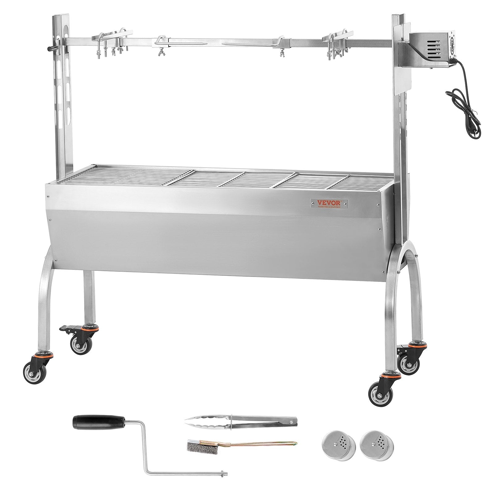 VEVOR Roaster Spit Rotisserie BBQ Grill Pig Lamb Chicken Roaster 52W 198LBS 