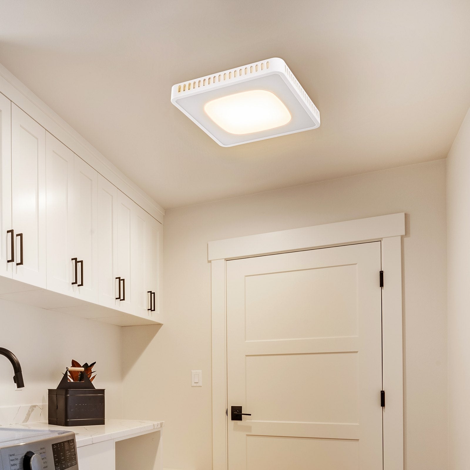 VEVOR Bathroom Exhaust Fan, 8 LED Colors, 110 CFM Efficiency Ventilation, 1.5sones Low Noise All-Copper Motor, Energy-Saving Bathroom Ceiling Fan, No Need For Attic Access, For Various Ceilings 