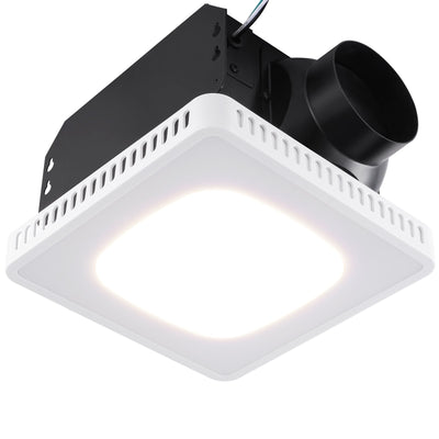 VEVOR Bathroom Exhaust Fan, 8 LED Colors, 110 CFM Efficiency Ventilation, 1.5sones Low Noise All-Copper Motor, Energy-Saving Bathroom Ceiling Fan, No Need For Attic Access, For Various Ceilings 