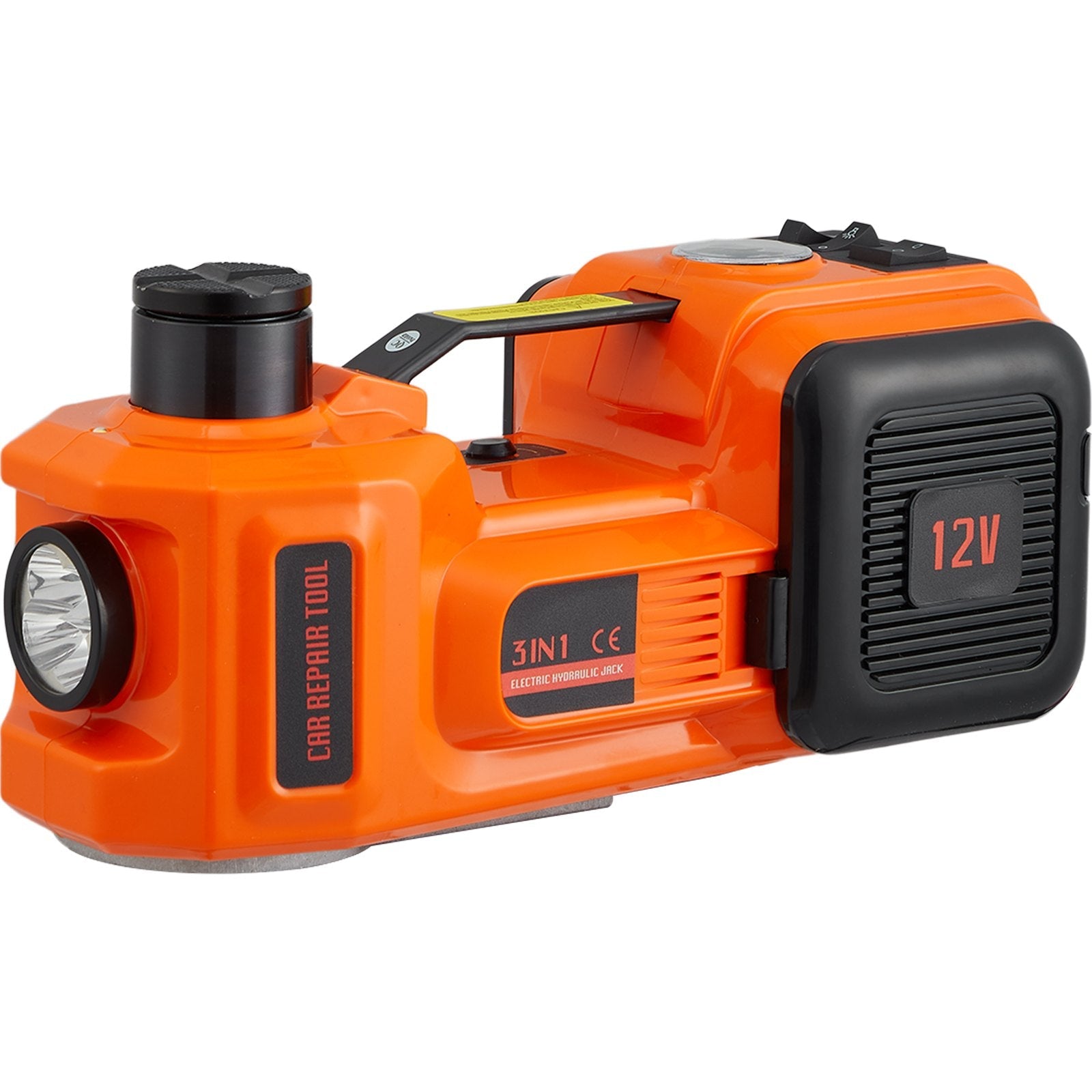 VEVOR Electric Hydraulic Car Floor Jack 5 Ton 12V w/Impact Wrench Inflator Pump 