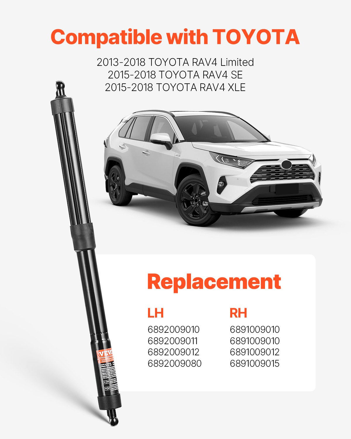 VEVOR 2PCS Rear Liftgate Power Struts Compatible with 2013-2018 TOYOTA RAV4 