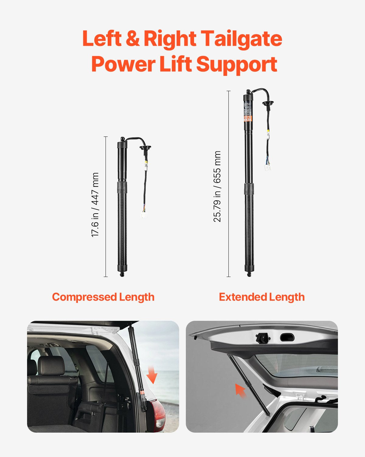 VEVOR 2PCS Rear Liftgate Power Struts Compatible with 2014-2020 Rogue/X-Trail 