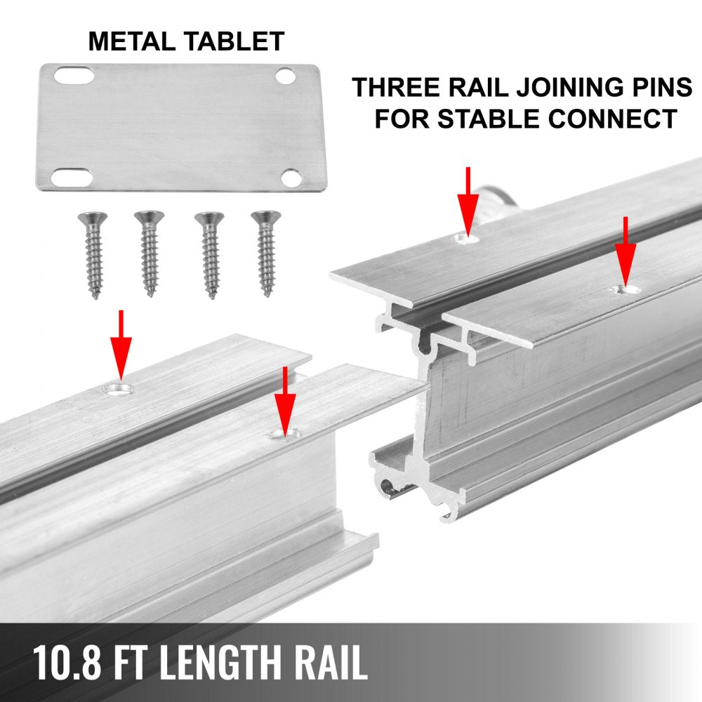 VEVOR Adjustable Indoor Grow Light Mover, 10.8 ft Light Rail Mover Kit 10 r/min, Mover Motor w on/off Button, Three Moving Rails, 0-120 Second Adjustable Time Delay, for Hydroponic Lighting System 
