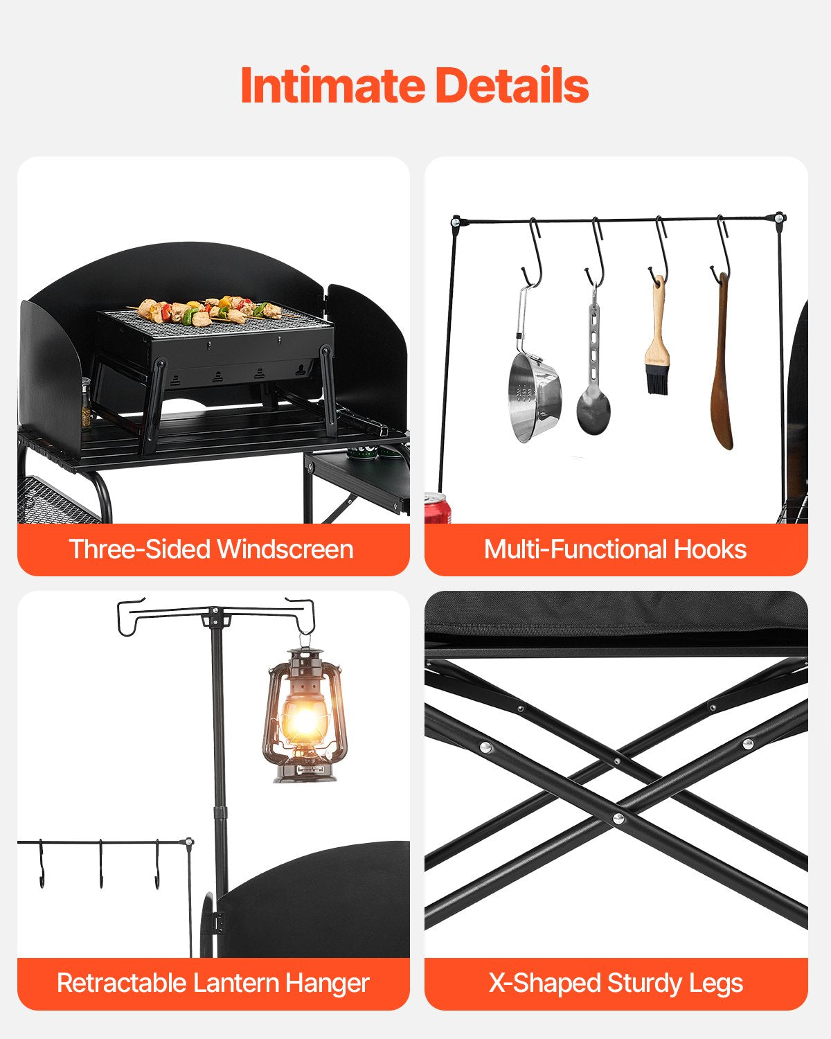 VEVOR Camping Kitchen Table Portable Outdoor Cook Station Storage Aluminum 