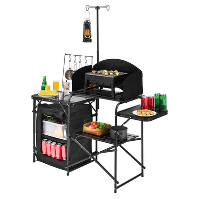 VEVOR Camping Kitchen Table Portable Outdoor Cook Station Storage Aluminum 