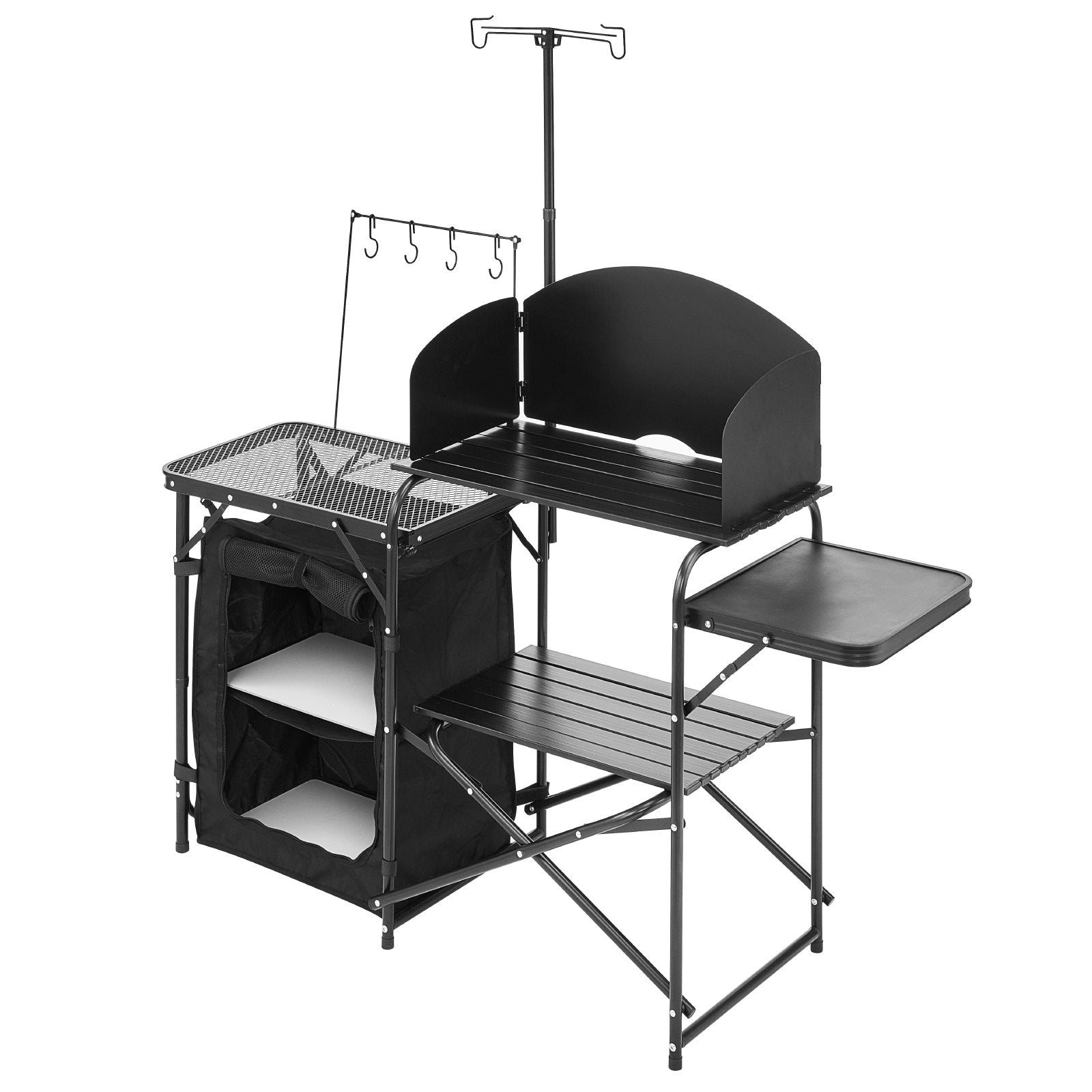VEVOR Camping Kitchen Table Portable Outdoor Cook Station Storage Aluminum 