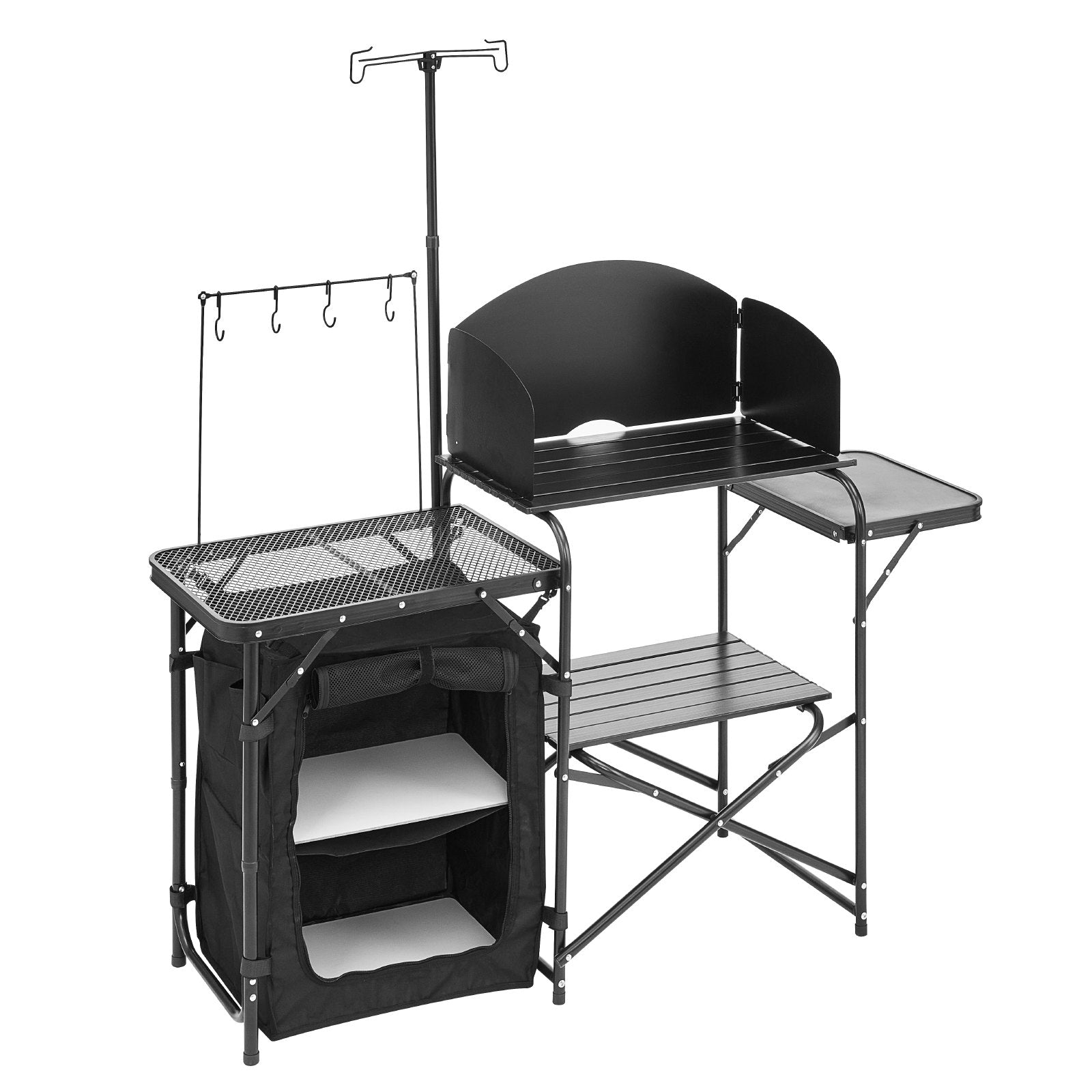 VEVOR Camping Kitchen Table Portable Outdoor Cook Station Storage Aluminum 