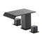 Roman Tub Faucet Waterfall Bathtub Faucet Set – Matte Black, 3-Hole Deck Mount, Dual Handle, Drip-Free Stainless Steel Design