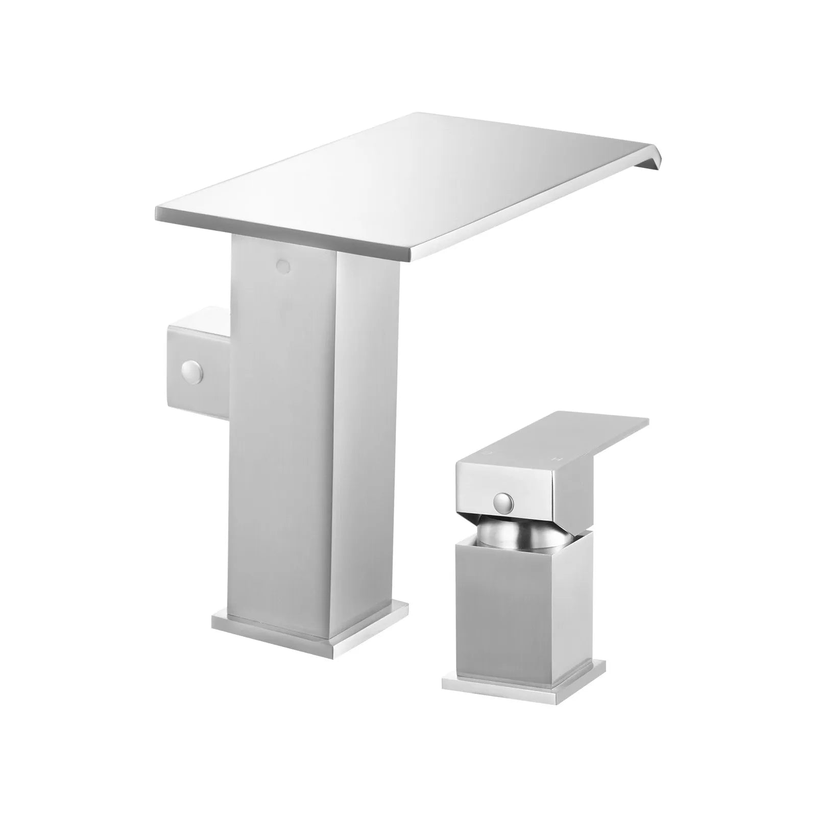 VEVOR Roman Tub Faucet, 3 Hole Waterfall Bathtub Faucet, Roman Bathtub Faucets Set with Shower Head & 1 Handle, Deck Mount Bath Tub Faucets Set for Adult Bathing, Brushed Stainless Steel, Drip-Free 