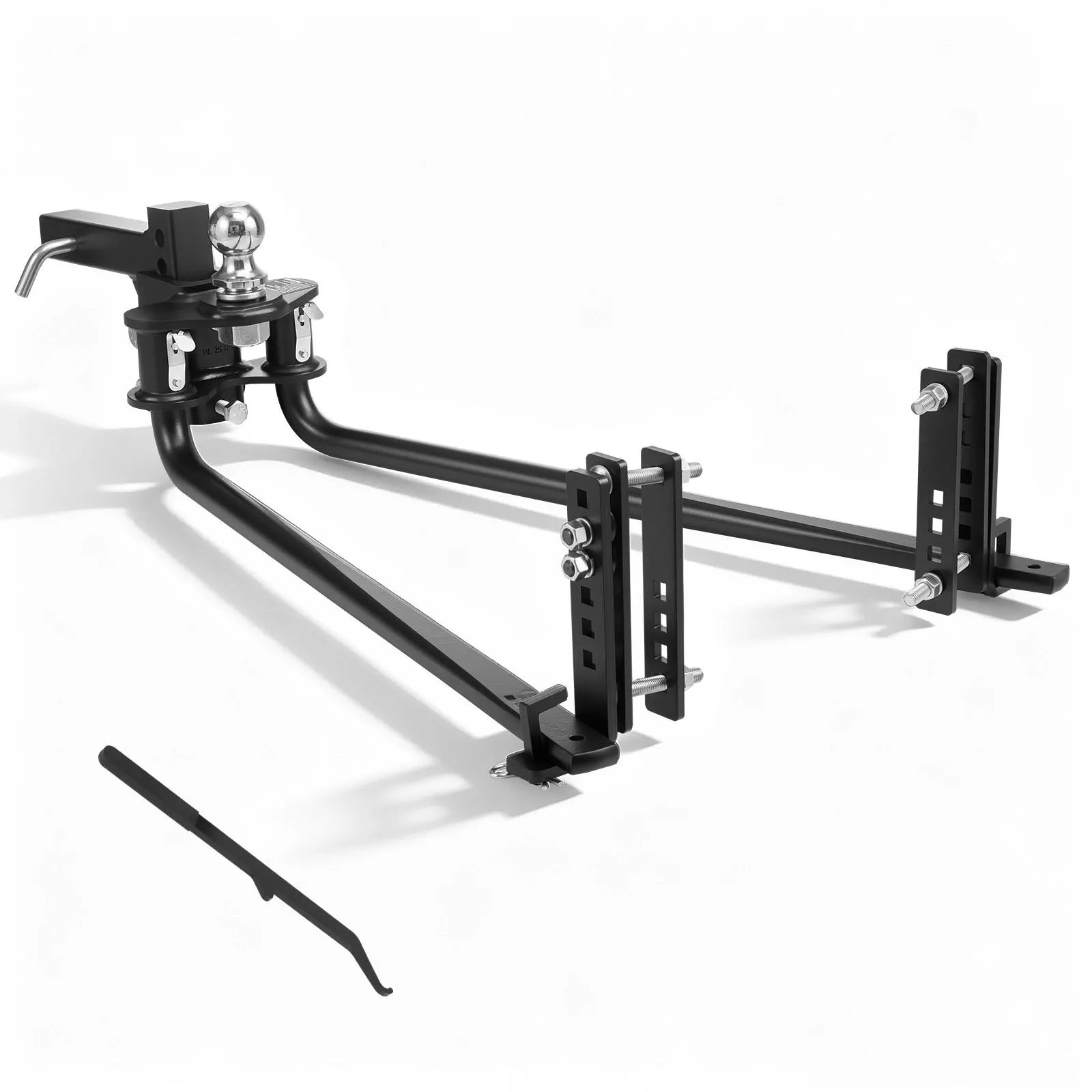 VEVOR Weight Distribution Hitch, 12000 lbs Max Towing & 1200 lbs Max Tongue, Weight Distributing Hitches Kit with Sway Control Includes 2 in Shank & 2-5/16 in Ball, Load Leveling Hitch for Trailers 
