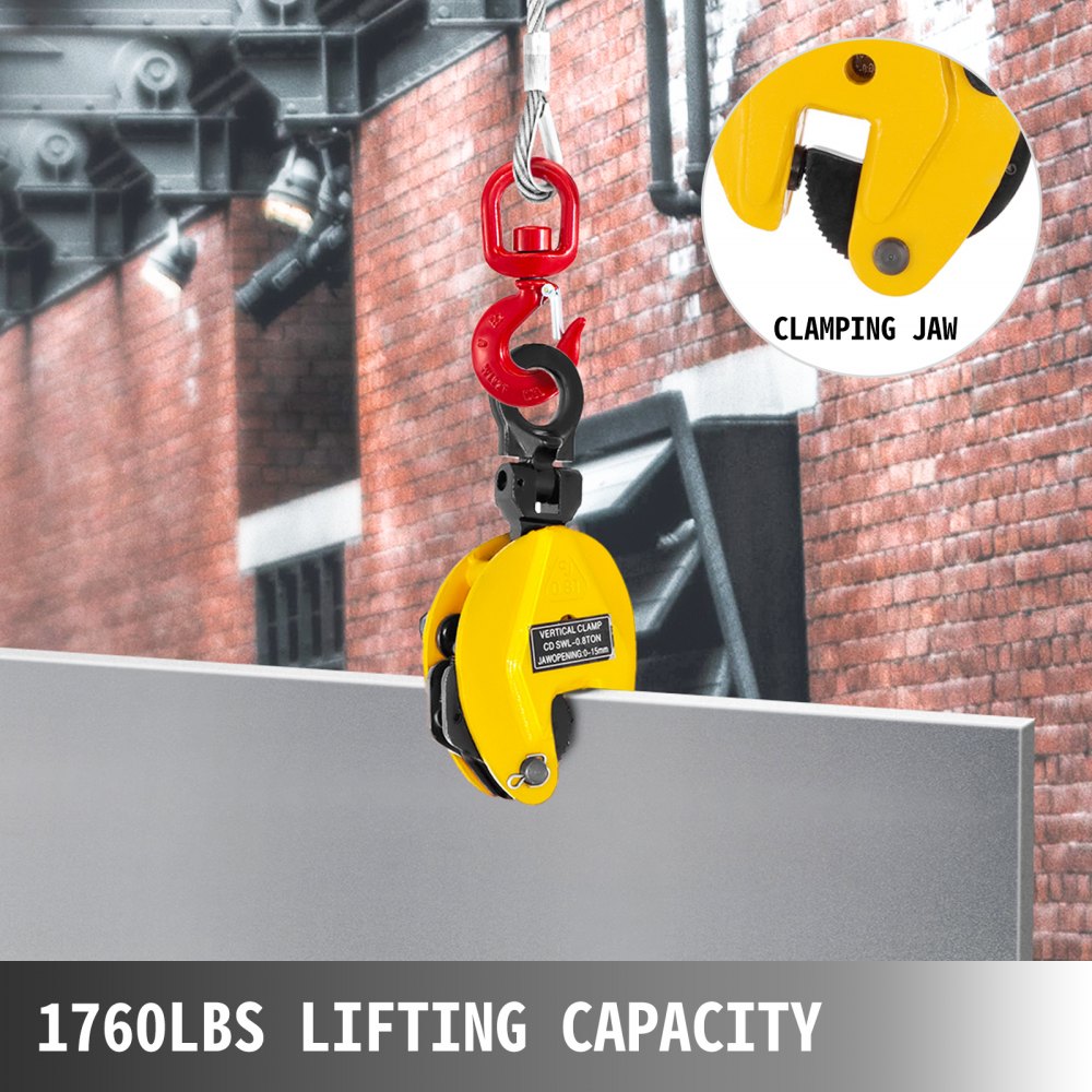 Lifting Clamp Vertical Plate Clamp 1760Lbs/0.8T Industrial Steel Plate Clamp 