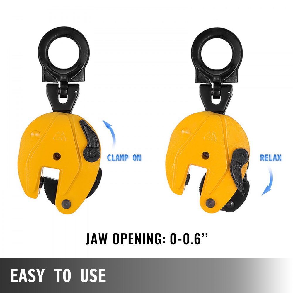 Lifting Clamp Vertical Plate Clamp 1760Lbs/0.8T Industrial Steel Plate Clamp 