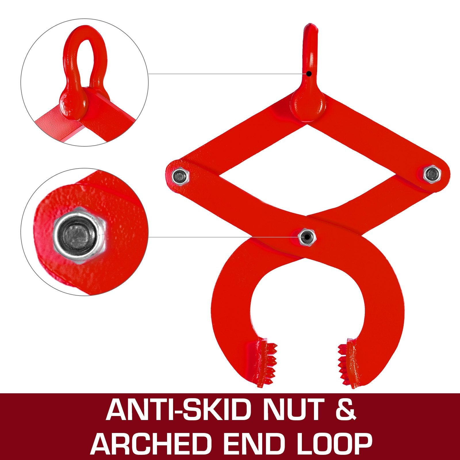 VEVOR Pallet Puller, 1T Steel Single Scissor Red Clamp with 2205 LBS Load Capacity Grabber, 4.3 Inch Jaw Opening and 0.5 Inch Jaw Height, Hook Pulling Hoisting Tool for Forklift Chain 