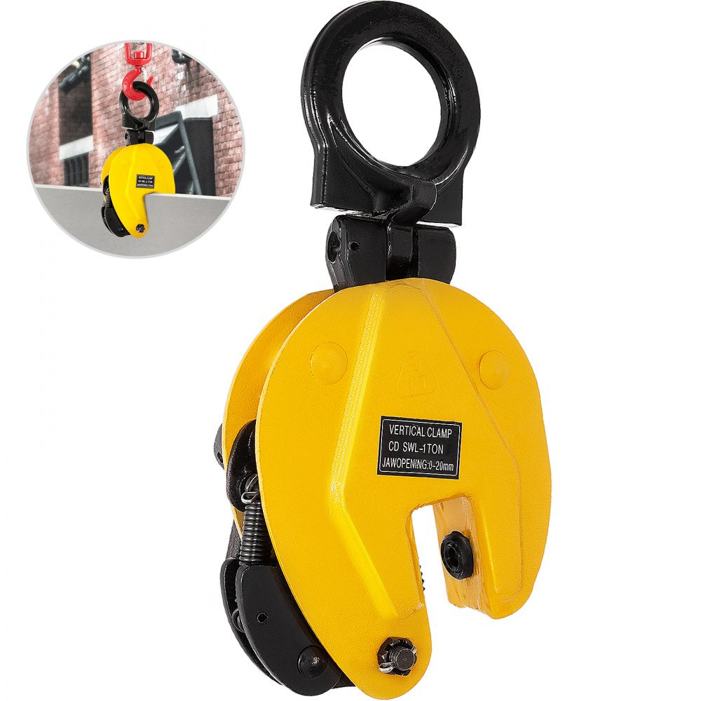 VEVOR 1T Plate Clamp 2204Lbs Plate Lifting Clamp Jaw Opening 0.6 inch Vertical Plate Clamp for Lifting and Transporting 