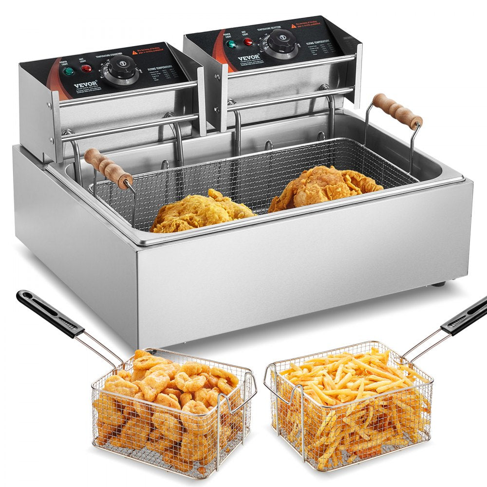VEVOR Commercial Electric Deep Fryer Countertop Deep Fryer 3000W 18Qt / 17L 