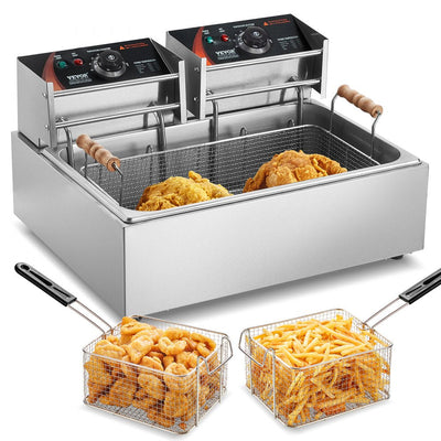 VEVOR Commercial Electric Deep Fryer Countertop Deep Fryer 3000W 18Qt / 17L 