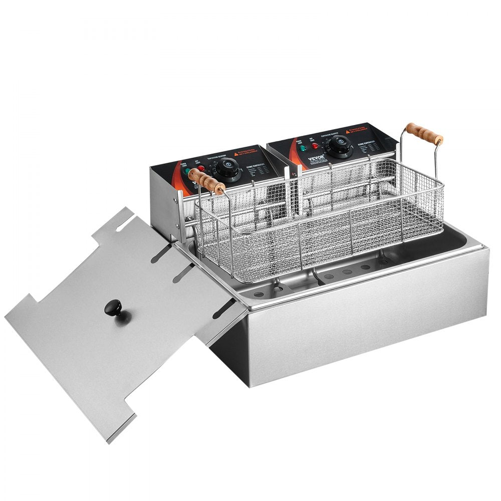 VEVOR Commercial Electric Deep Fryer Countertop Deep Fryer 3000W 18Qt / 17L 