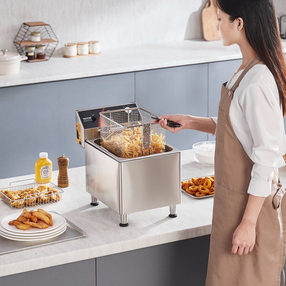 VEVOR Commercial Electric Deep Fryer Countertop Deep Fryer 1750W 12Qt / 11.5L 