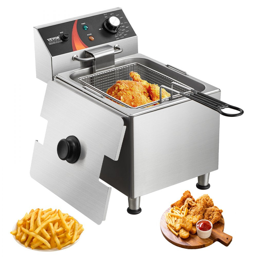 VEVOR Commercial Electric Deep Fryer Countertop Deep Fryer 1750W 12Qt / 11.5L 