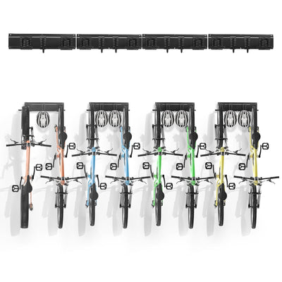 VEVOR Bike Storage Rack, 8 Bike Racks and 7 Helmets Hooks, Wall Mount Bike Storage Hanger, Home & Garage Organizer, Customizable for Various Bike Sizes, Adjustable Holder, Holds Up to 400 lbs, 72-inch 