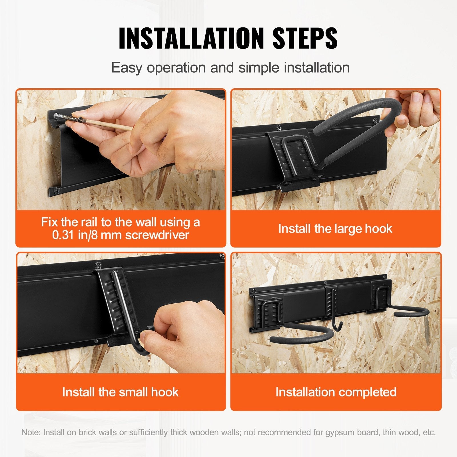 VEVOR Bike Storage Rack, 6 Bike Racks and 5 Helmets Hooks, Wall Mount Bike Storage Hanger, Home & Garage Organizer, Customizable for Various Bike Sizes, Adjustable Holder, Holds Up to 300 lbs, 85-inch 