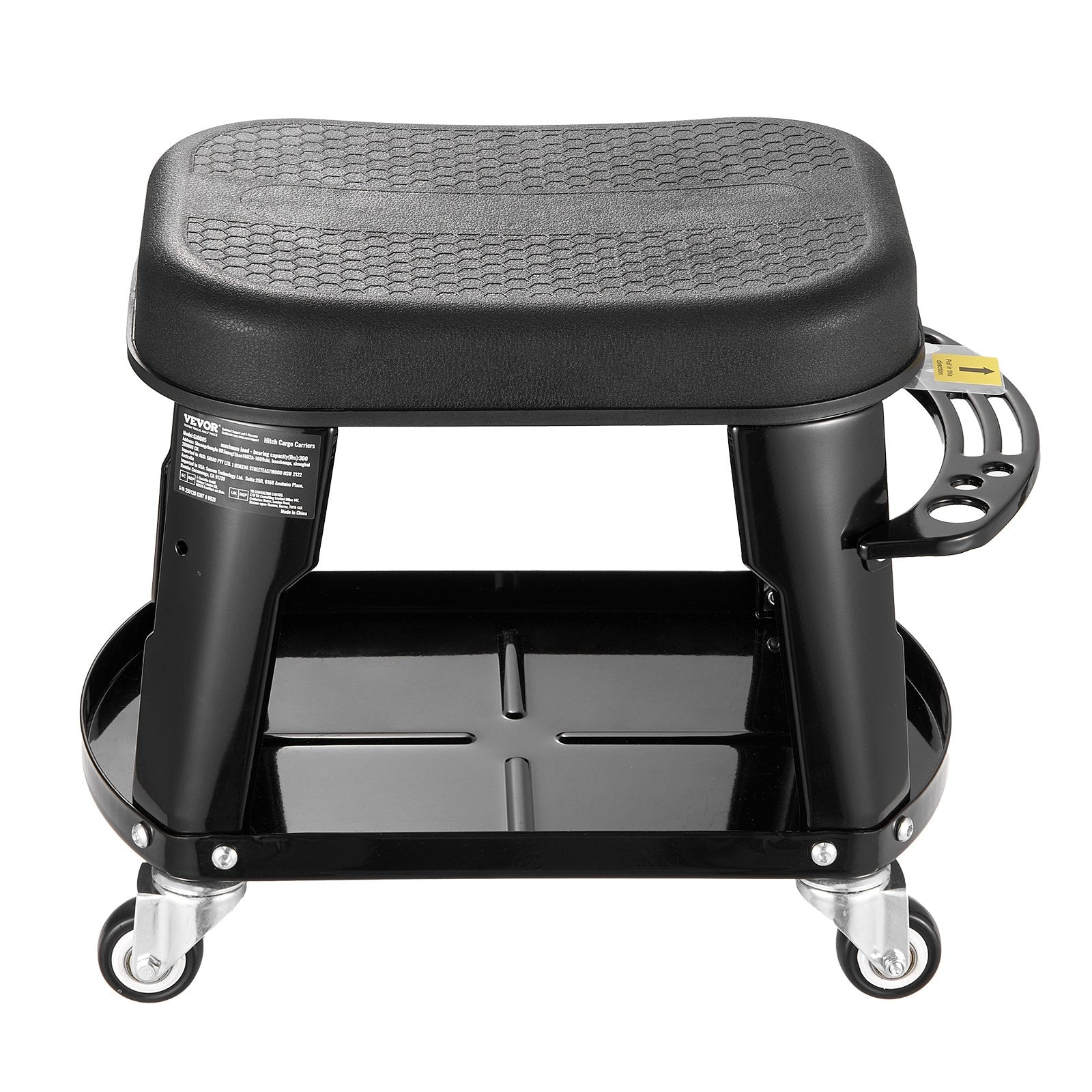 VEVOR Mechanic Stool Rolling Workshop Seat 300 lbs Load with Wheels & Tool Tray 