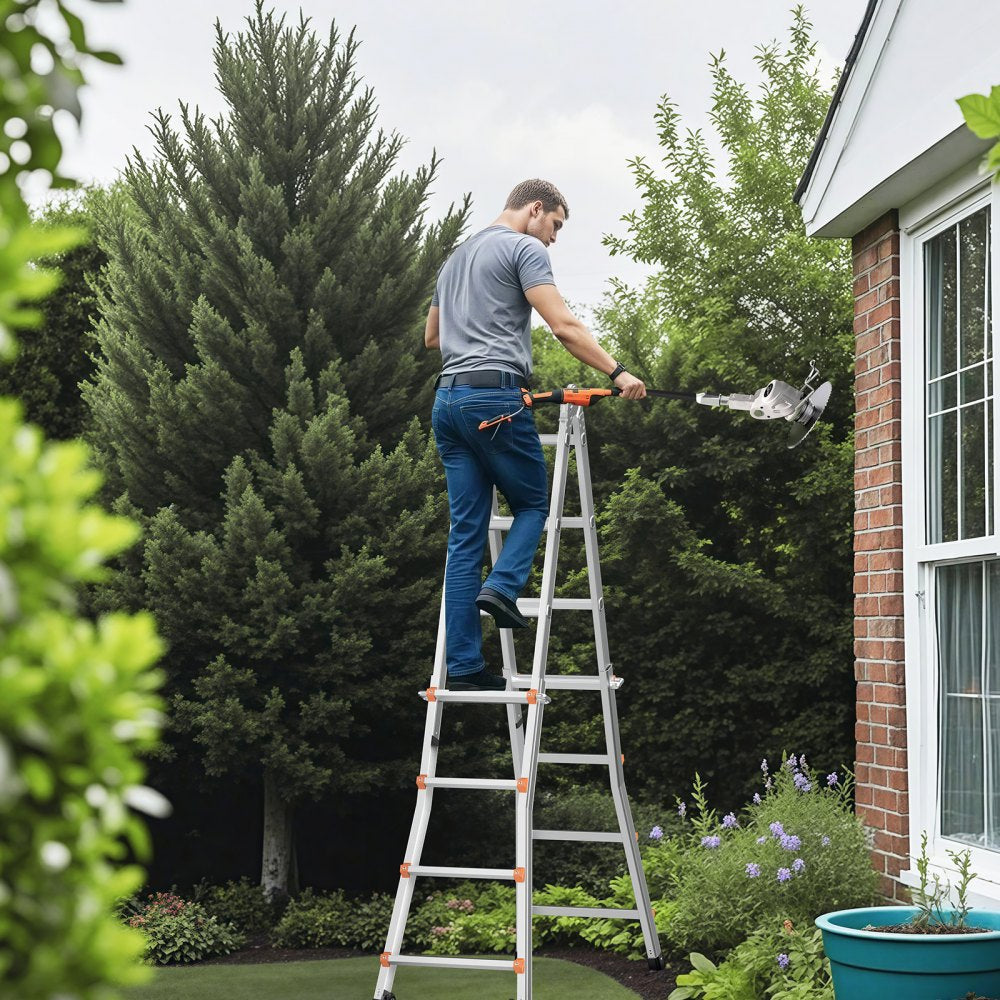 VEVOR Telescoping Ladder A Frame 13 FT Extension Multi-Function for Homework 