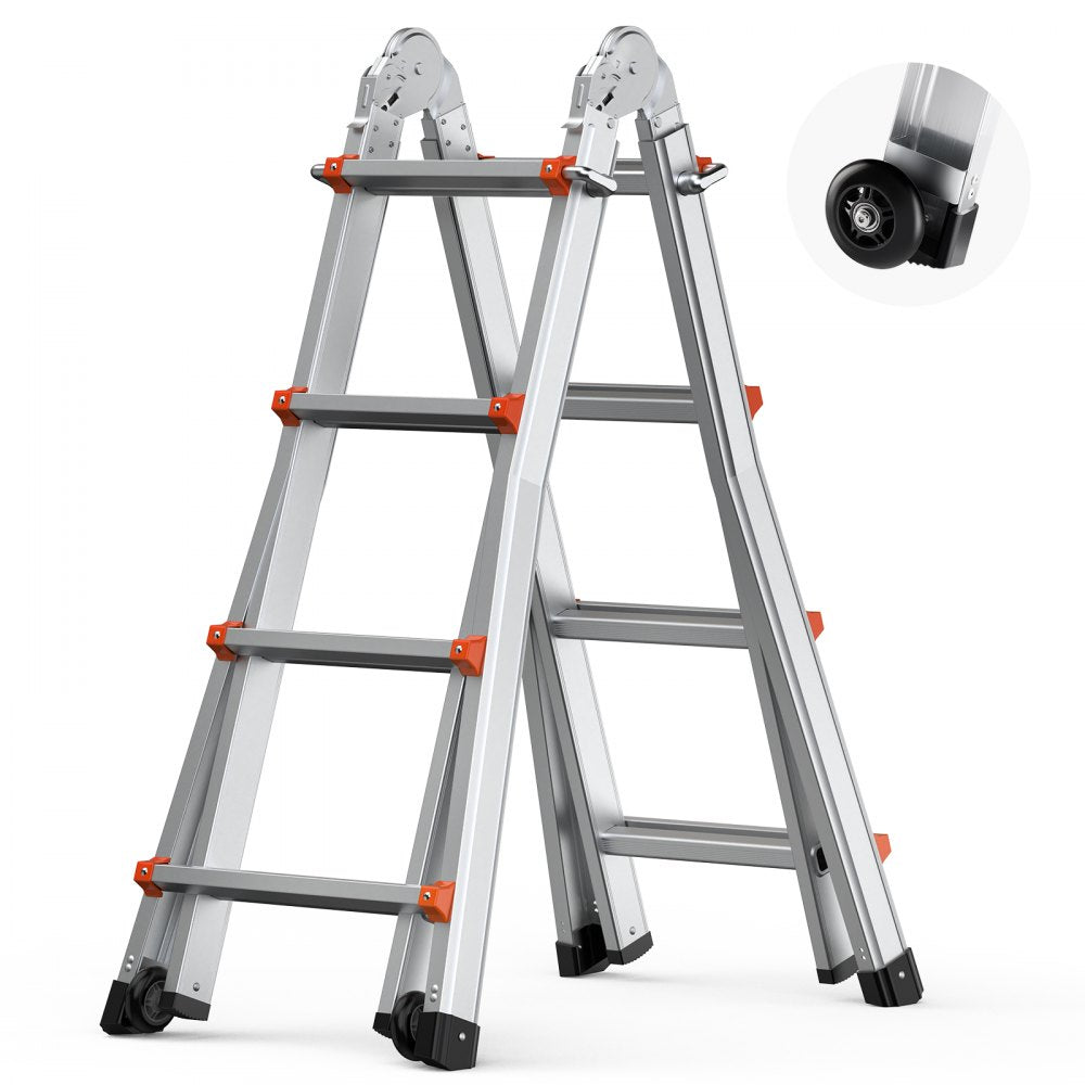 VEVOR Telescoping Ladder A Frame 13 FT Extension Multi-Function for Homework 