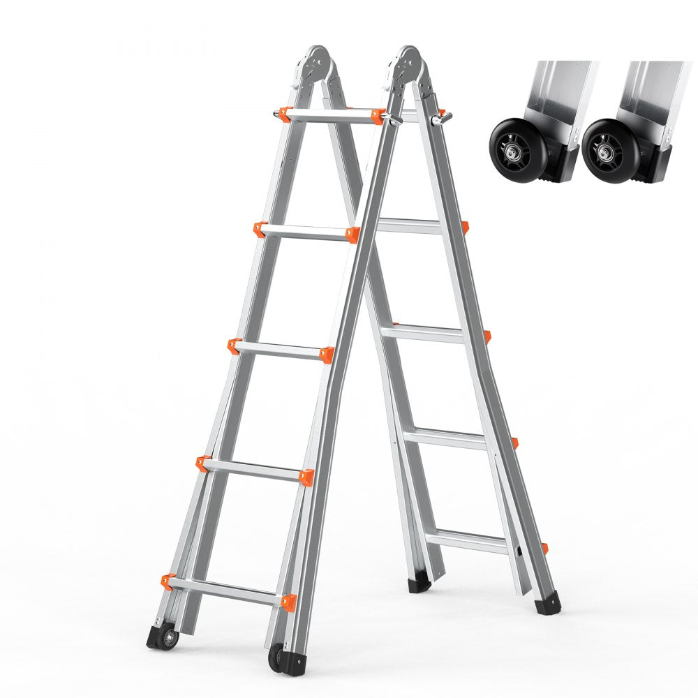 VEVOR Telescoping Ladder A Frame 19 FT Extension Multi-Function for Homework 