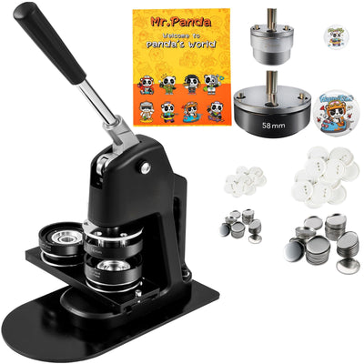 VEVOR Button Maker Machine, Multiple Sizes 1+2.25 Inch Badge Punch Press Kit, Children DIY Gifts Pin Maker, Button Making Supplies with 500pcs Button Parts & Circle Cutter & Magic Book 