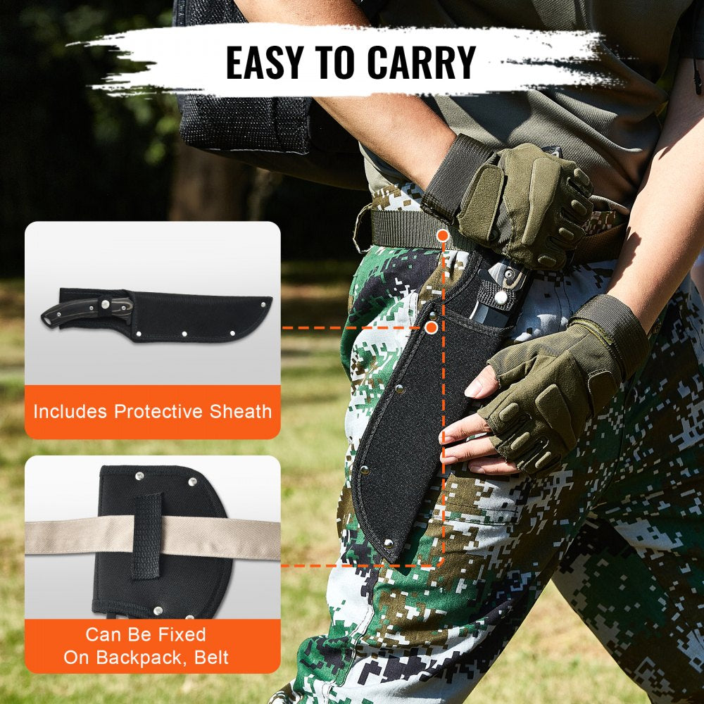 VEVOR Hunting Knife and Hatchet Axe Combo Set Sheath Fixed Blade Knife Camping 