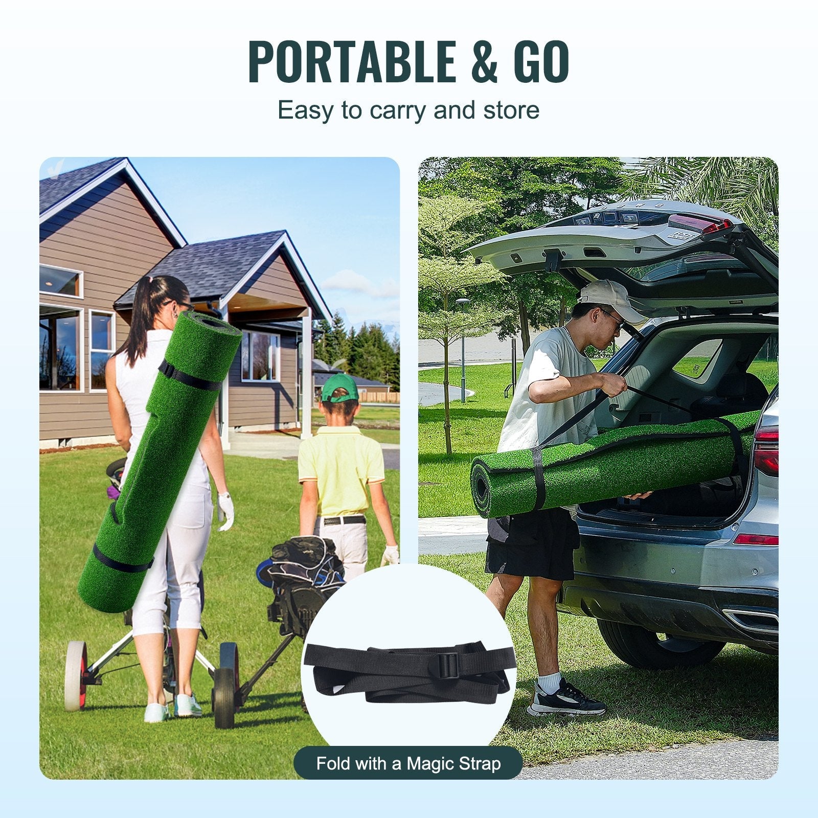 VEVOR PRO 5x4ft Golf Hitting Mat Turf Golf Training Aid Indoor Outdoor Practice 