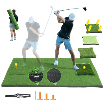 VEVOR PRO 5x4ft Golf Hitting Mat Turf Golf Training Aid Indoor Outdoor Practice 